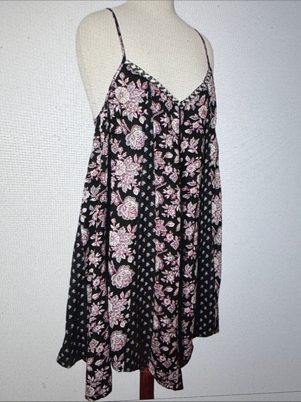 AMERICAN EAGLE OUTFITTERS AEO TRAPEZE TUNIC MINI Dress Womens M Bohemian lace up